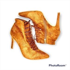 forever LINK KARISSA 03 FAUX SUEDE LACE UP BOOTIES SIZE 10